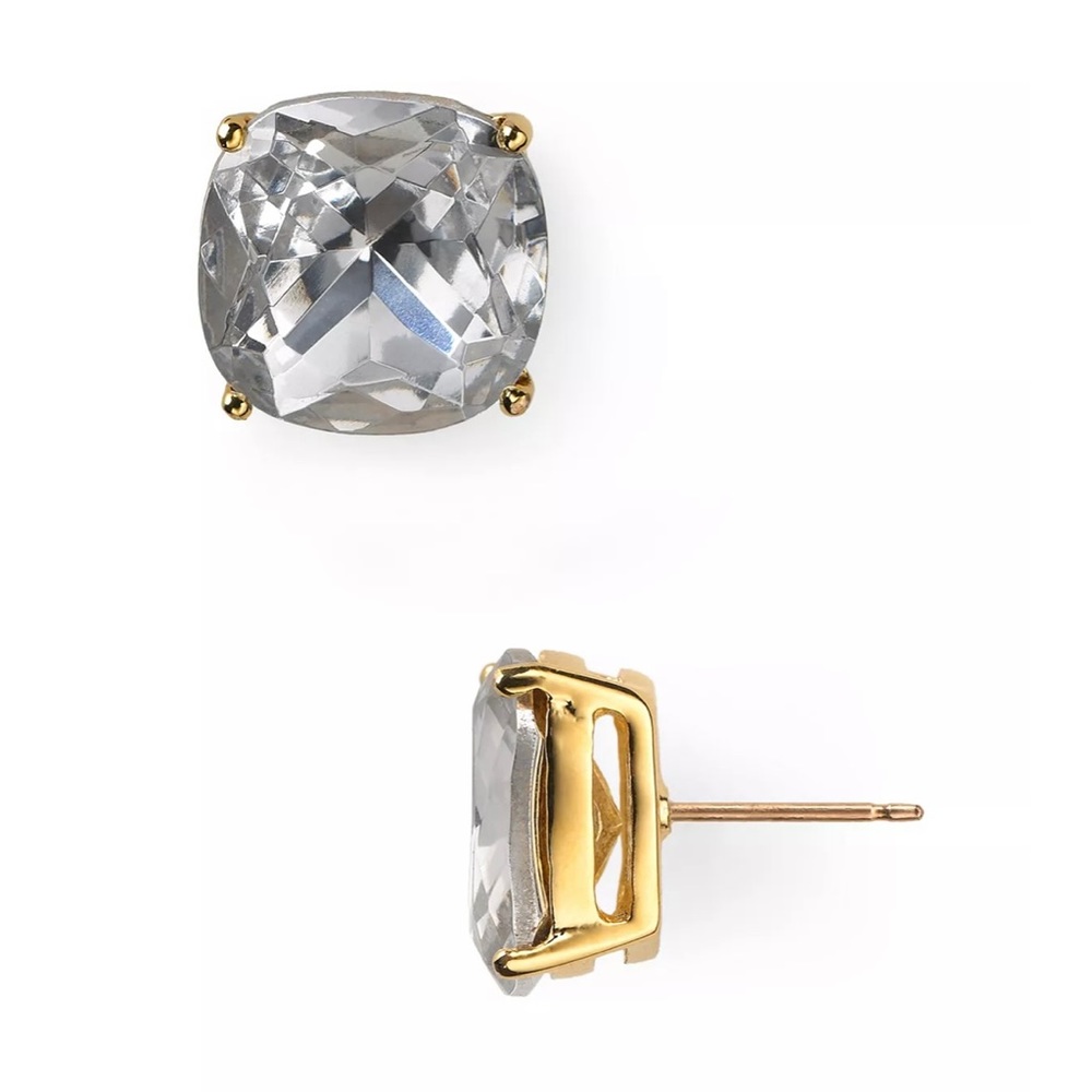 Kate Spade Small Square Stud Earrings - Clear
